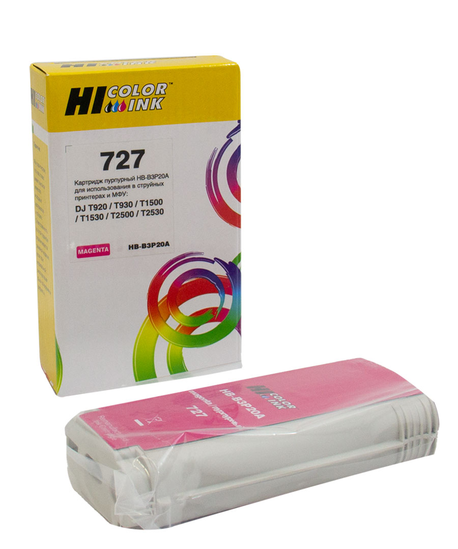 Картридж Hi-Black (B3P20A) для HP DJ T920/T1500, Magenta, №727, 130 мл (Hi-Black)
