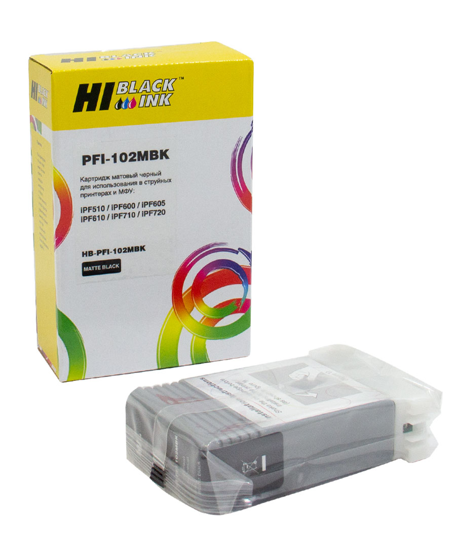 Картридж Hi-Black (HB-PFI-102MBk) для Canon IPF-510/600/710, MBk (Hi-Black)