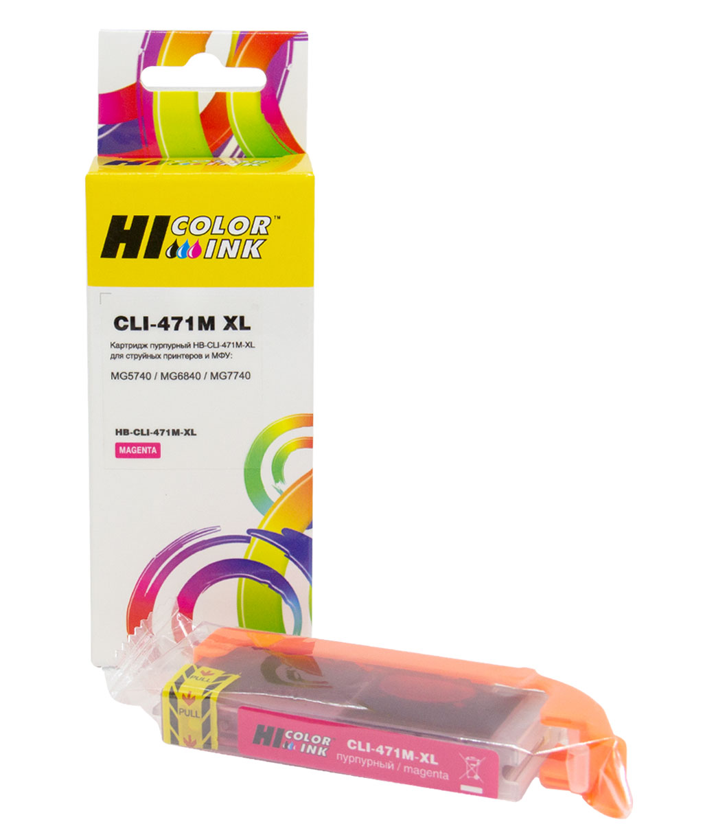 Картридж Hi-Black (CLI-471XLM) для Canon MG5740/MG6840/MG7740, Magenta (Hi-Black)