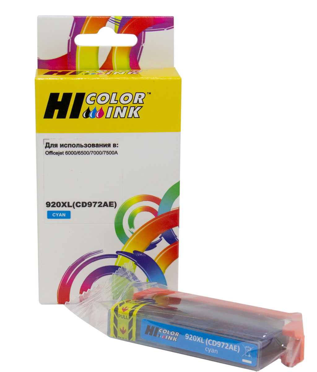 Картридж Hi-Black (HB-CD972AE) для HP Officejet 6000/6500/7000, №920XL, C (Hi-Black)