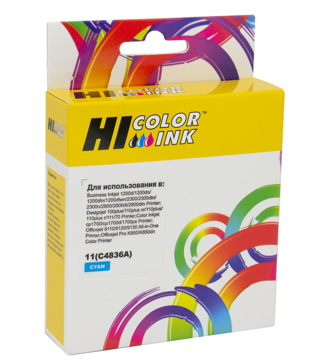 Картридж Hi-Black (HB-C4836A) для HP DJ 2000C/CN/2500C/2200/2250/500/800, №11, C (Hi-Black)