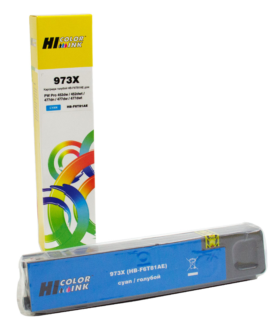 Картридж Hi-Black (F6T81AE) для HP PW Pro477dw/452dw 973X, C (Hi-Black)