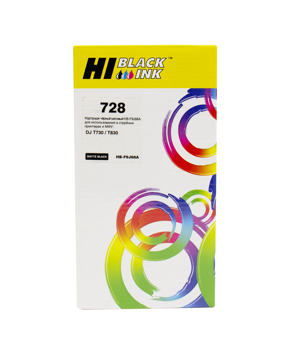 Картридж Hi-Black (HB-F9J68A) для HP DJ T730/T830, 300ml, №728XXL, matteblack (Hi-Black)