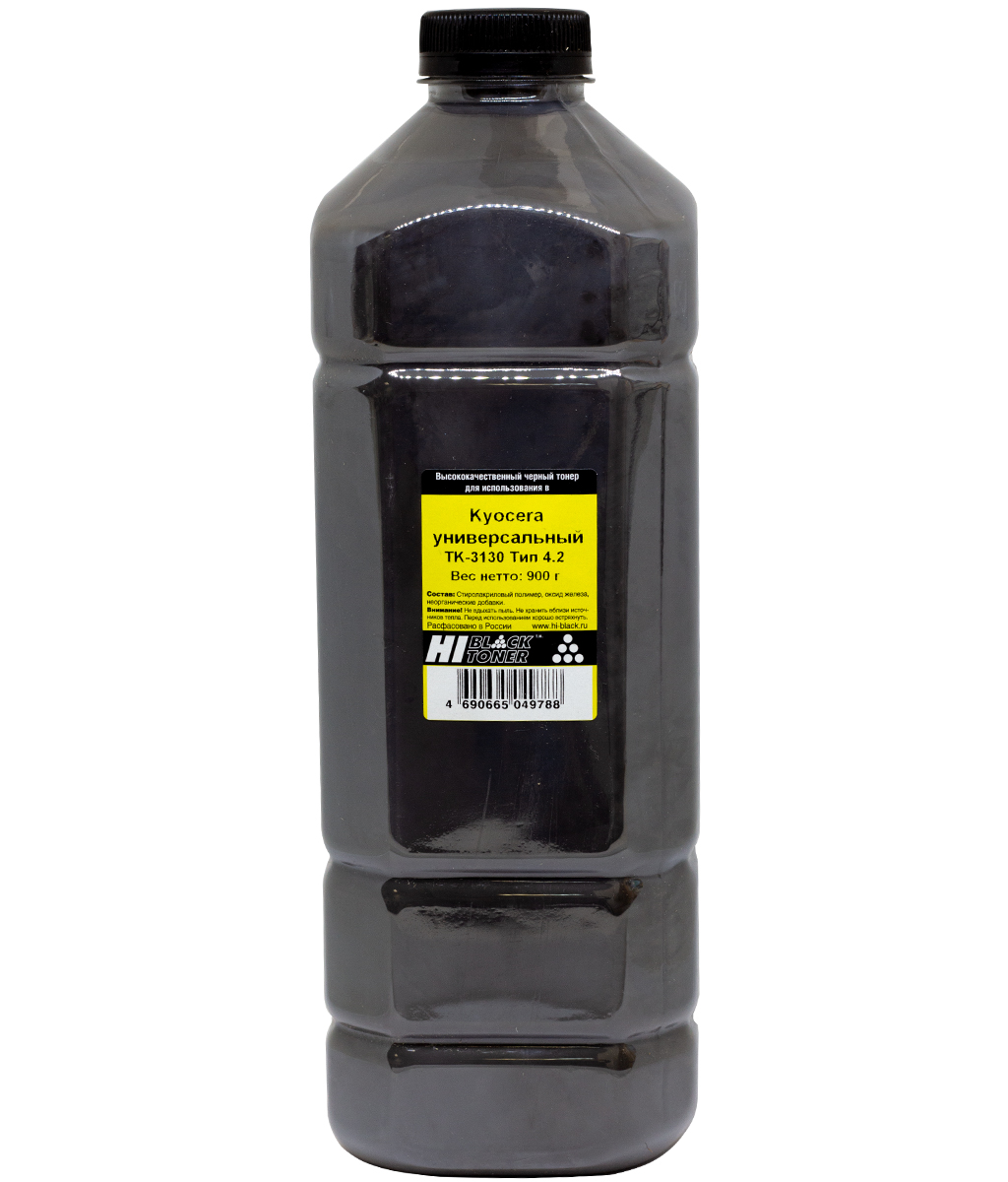 Тонер Hi-Black Универсальный для Kyocera TK-3130, Тип 4.2, Bk, 900 г, канистра (Hi-Black)