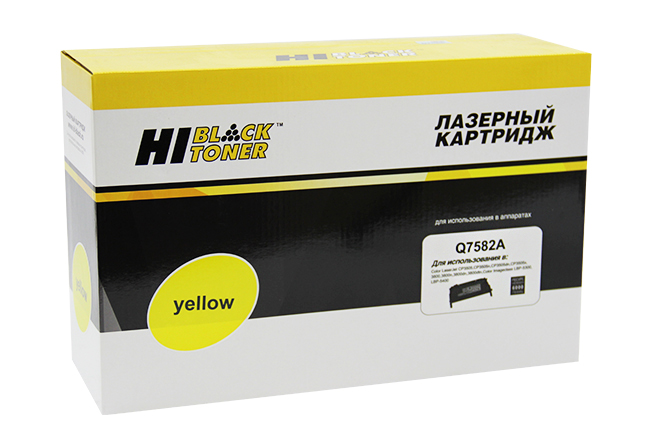Картридж Hi-Black (HB-Q7582A) для HP CLJ 3800/CP3505/Canon MF8450, Восстановленный, Y, 6K (Hi-Black)