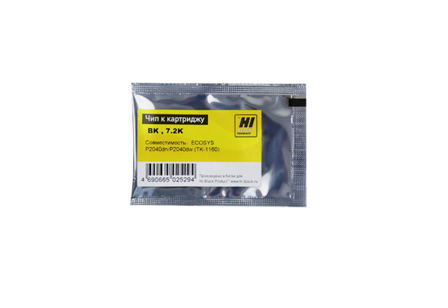 Чип Hi-Black к картриджу Kyocera ECOSYS P2040dn/P2040dw (TK-1160) , Bk, 7,2K (Hi-Black)