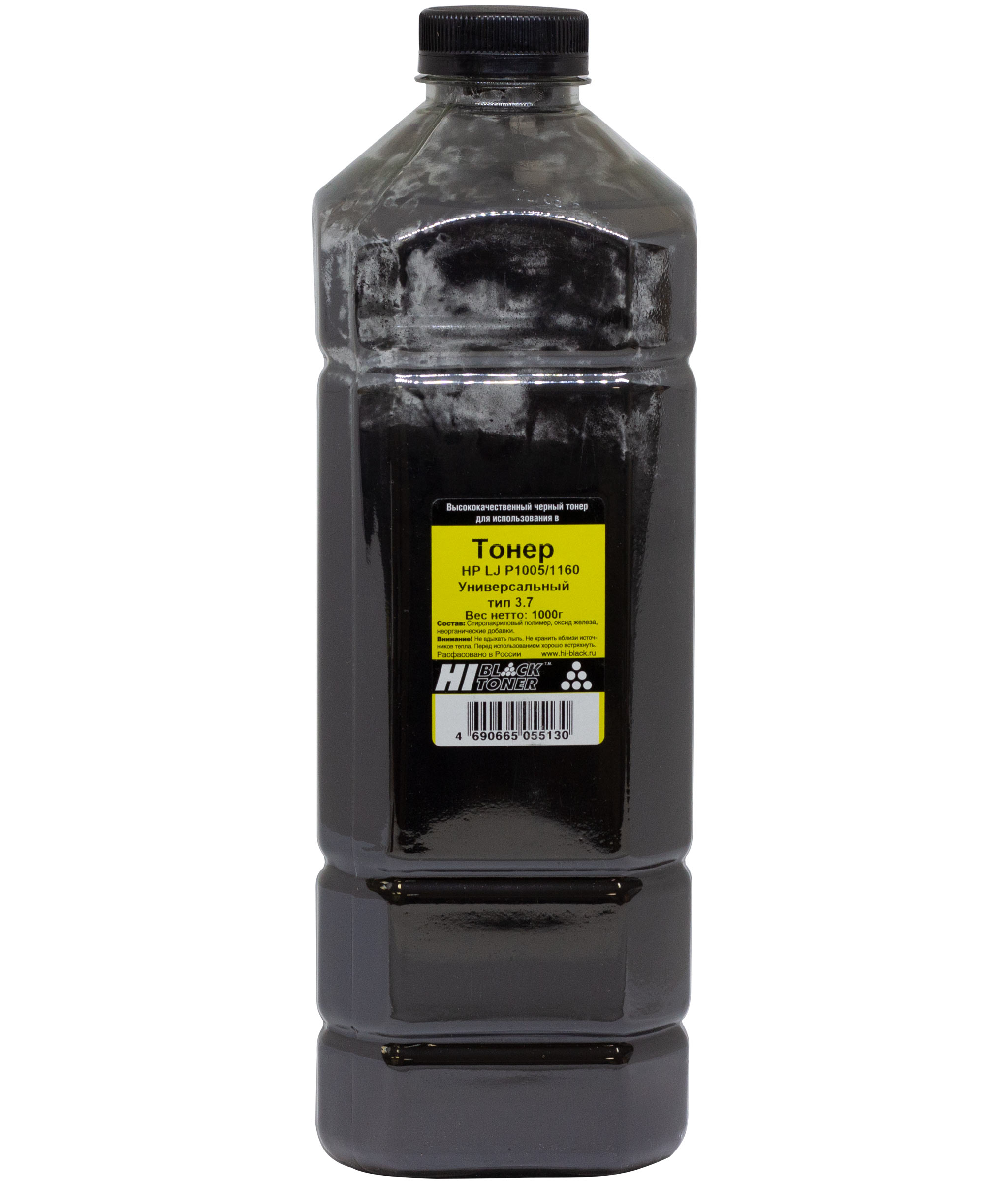 Тонер Hi-Black Универсальный для HP LJ P1005/1160, Тип 3.7, Bk, 1 кг, канистра (Hi-Black)