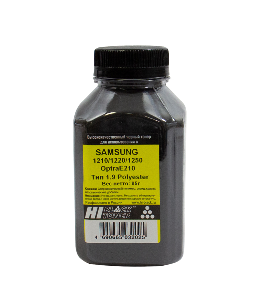Тонер Hi-Black для Samsung ML-1210/1220/1250/OptraE210, Polyester, Тип 1.9, Bk, 85г, банка (Hi-Black)