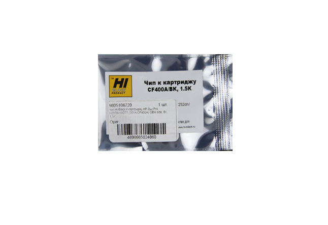 Чип Hi-Black к картриджу HP CLJ Pro M252dw/M277 (CF400A) OEM size, Bk, 1,5K (Hi-Black)