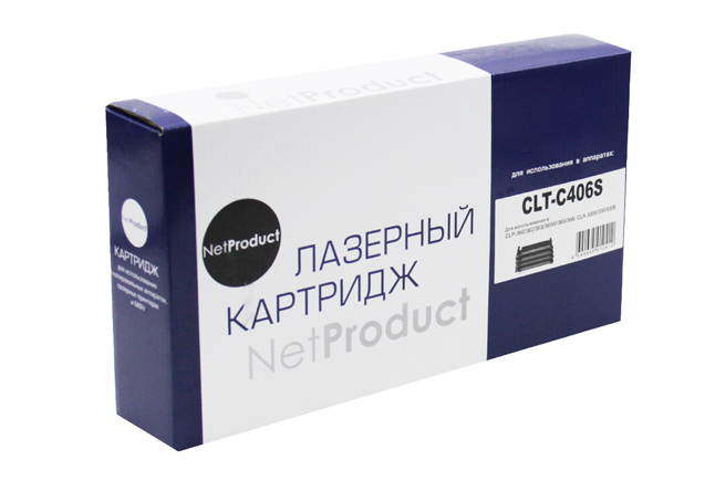 Тонер-картридж NetProduct (N-CLT-C406S) для Samsung CLP-360/365/368/CLX-3300/3305, C, 1K (NetProduct)