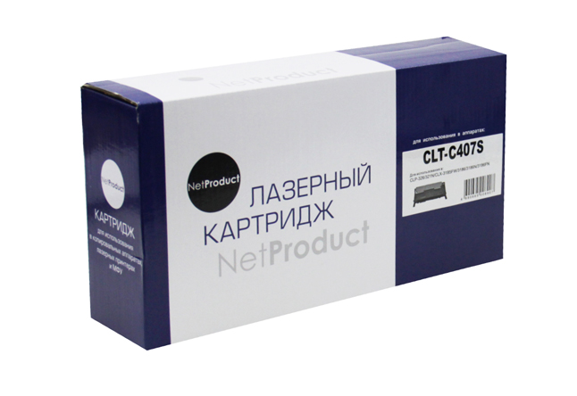 Тонер-картридж NetProduct (N-CLT-C407S) для Samsung CLP-320/320n/325/CLX-3185, C, 1K (NetProduct)