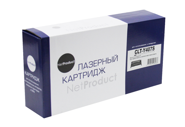 Тонер-картридж NetProduct (N-CLT-Y407S) для Samsung CLP-320/320n/325/CLX-3185, Y, 1K (NetProduct)