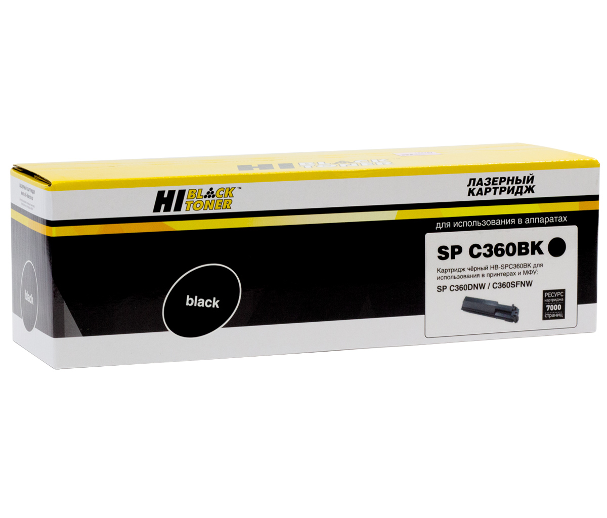 Тонер-картридж Hi-Black (HB-SPC360BK) для Ricoh Aficio SPC360DNw/SFNw/SNw/SPC361SFNw, Bk, 7K (Hi-Black)