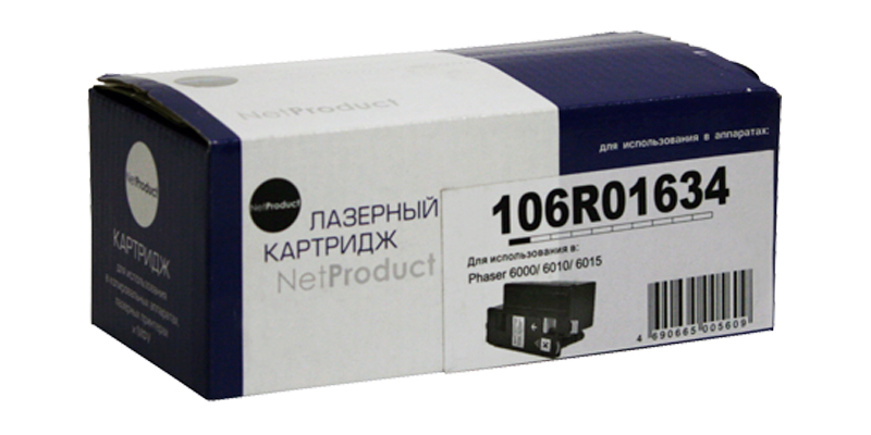 Тонер-картридж NetProduct (N-106R01634) для Xerox Phaser 6000/6010/WC6015, Bk, 2K (NetProduct)