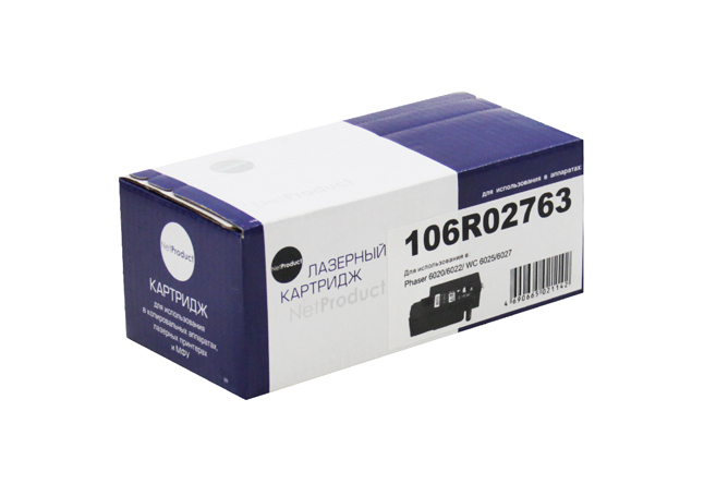 Тонер-картридж NetProduct (N-106R02763) для Xerox Phaser 6020/6022/WC 6025/6027, Bk, 2K (NetProduct)