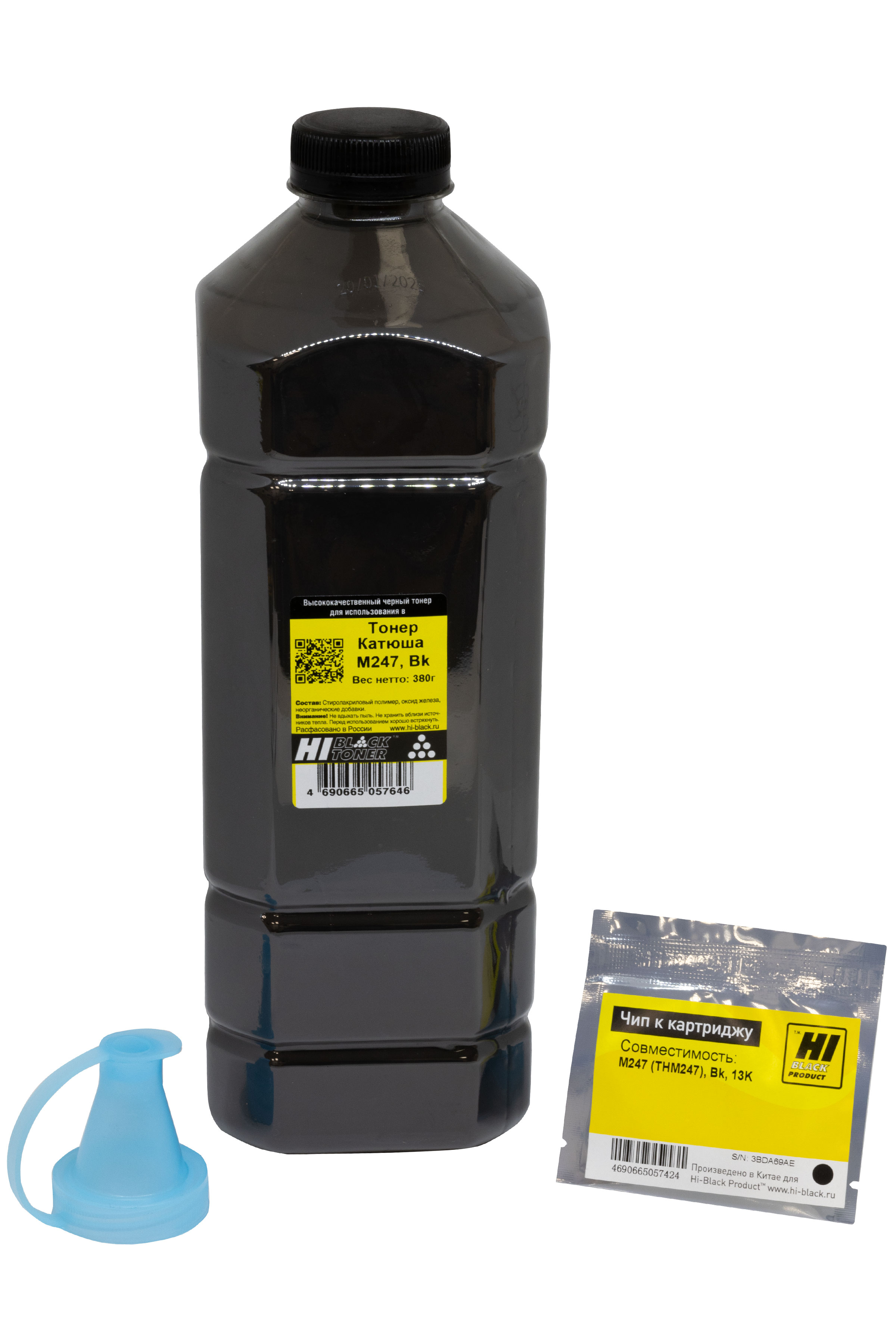 Заправочный комплект Hi-Black для Катюша M247 (THM247) с чипом, 380 гр. (Hi-Black)