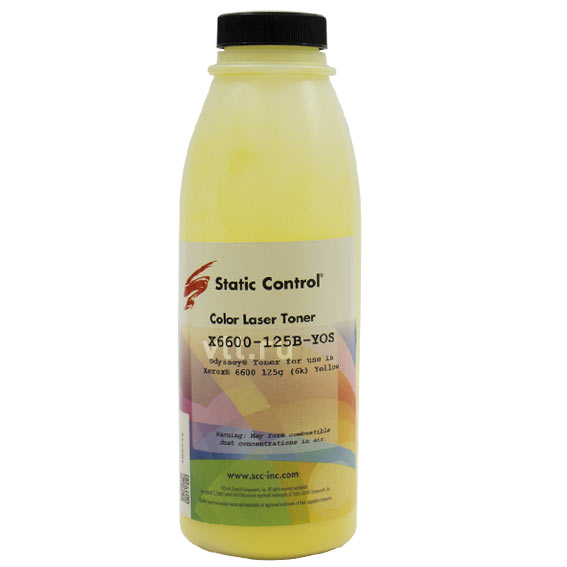 Тонер Static Control для Xerox 6600/WC6605, Y, 125 г, флакон (Static Control)